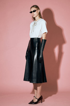 ENGLISH FACTORY - PU High Waisted Midi Skirt - SKIRTS available at Objectrare