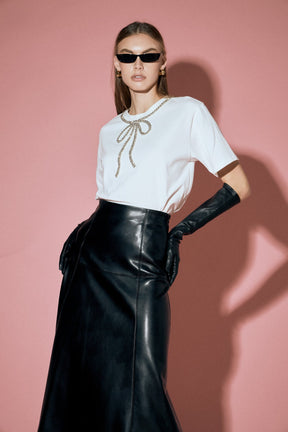 ENGLISH FACTORY - English Factory - PU High Waisted Midi Skirt - SKIRTS available at Objectrare