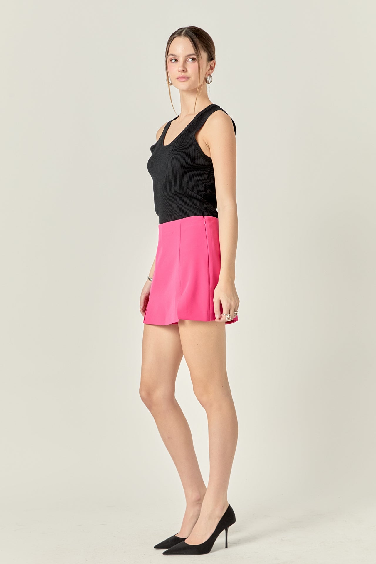 ENGLISH FACTORY - English Factory - Side Slit Mini Skort - SKORTS available at Objectrare