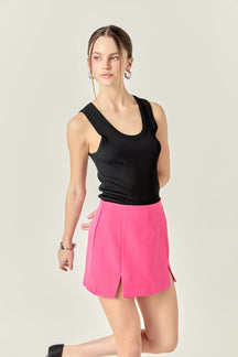 ENGLISH FACTORY - English Factory - Side Slit Mini Skort - SKORTS available at Objectrare