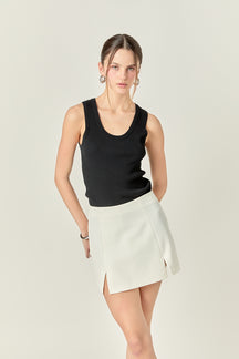 ENGLISH FACTORY - English Factory - Side Slit Mini Skort - SKORTS available at Objectrare