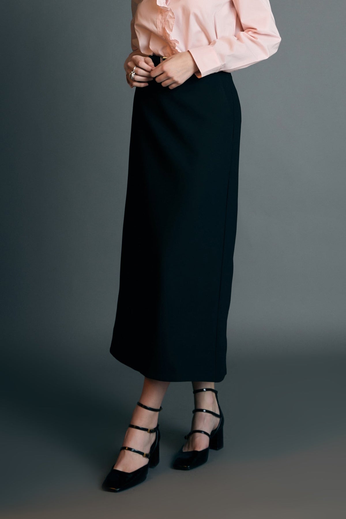 ENGLISH FACTORY - High Waisted A Line Midi Skirt - SKIRTS available at Objectrare