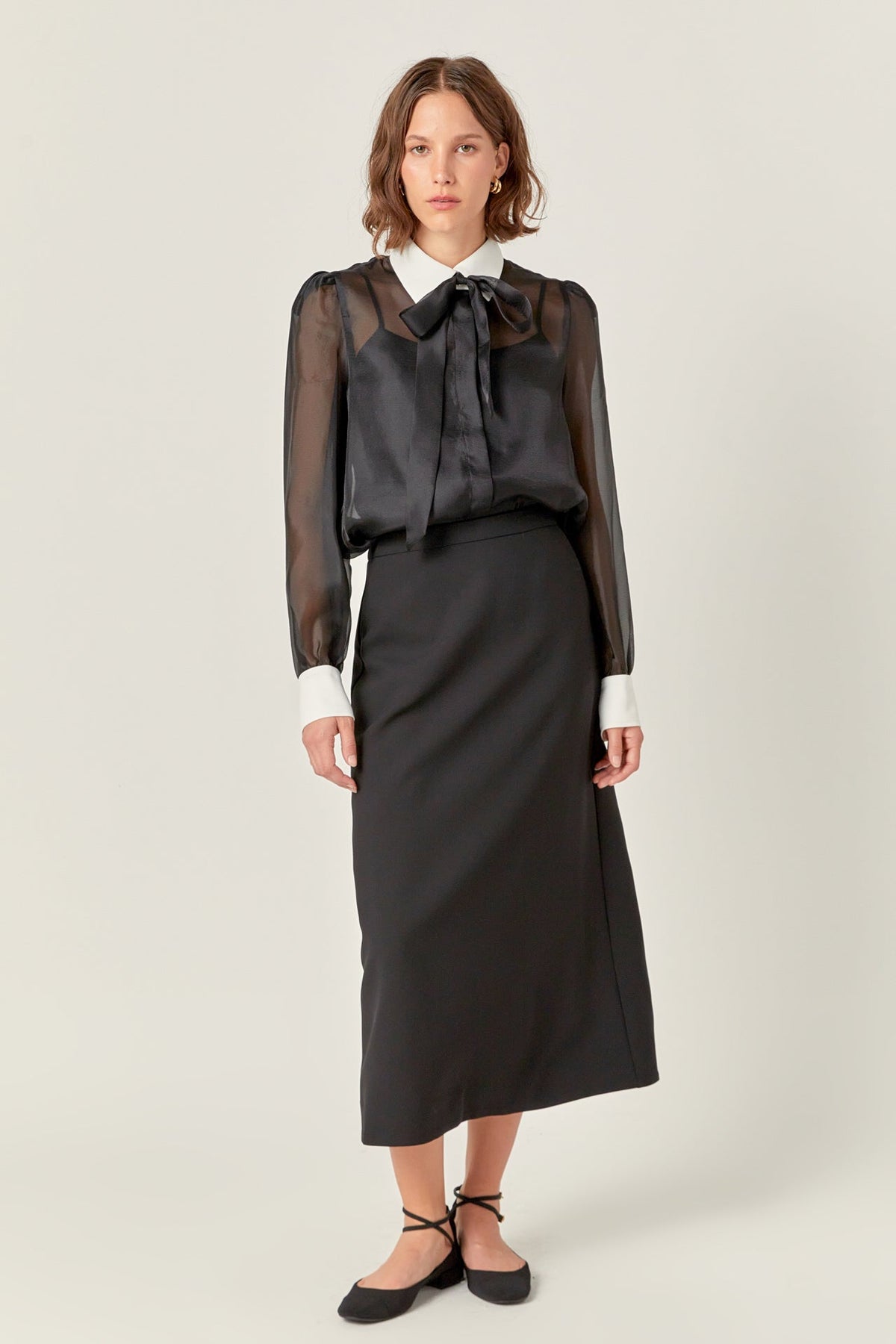 ENGLISH FACTORY - High Waisted A Line Midi Skirt - SKIRTS available at Objectrare