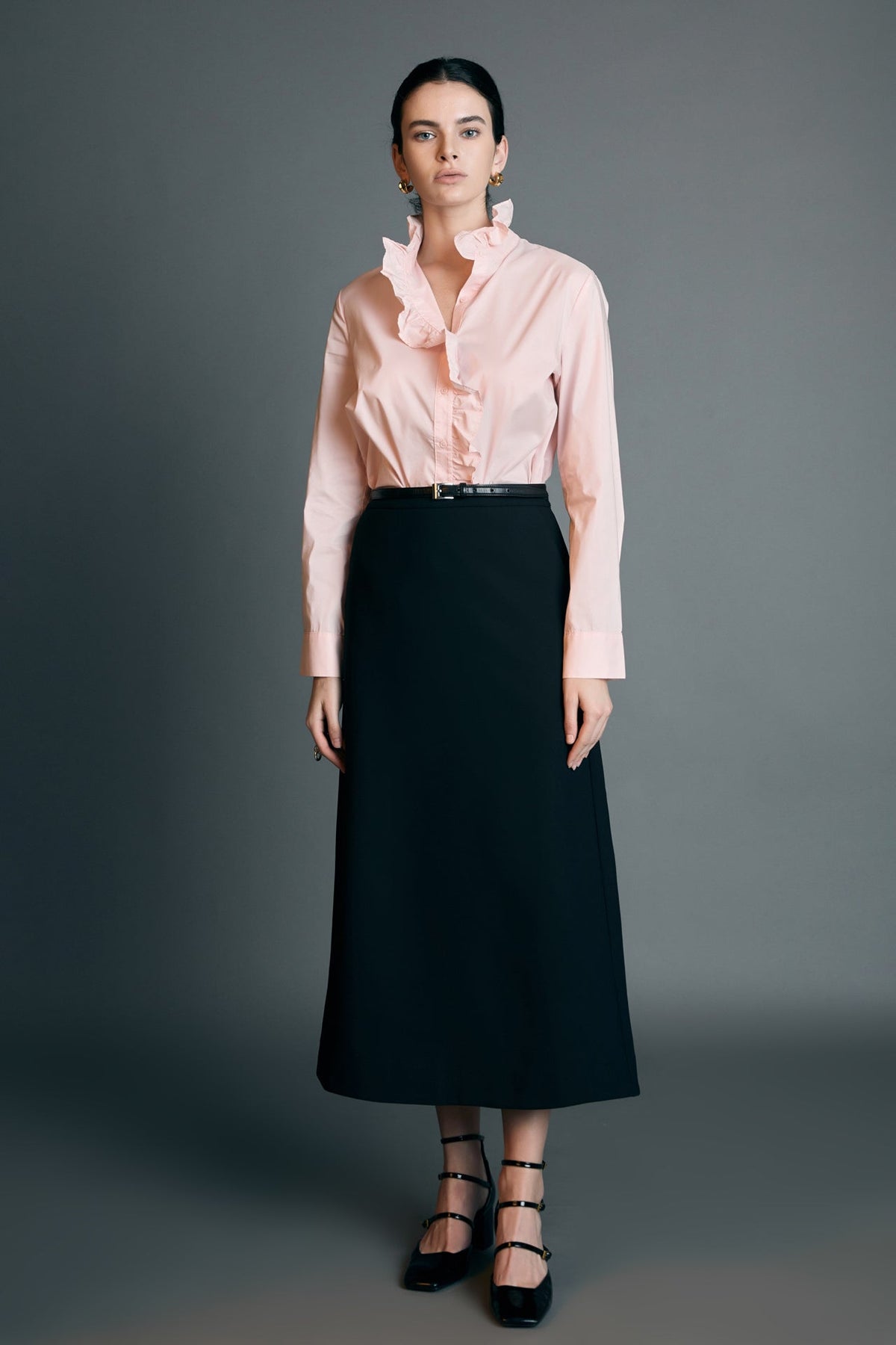 ENGLISH FACTORY - High Waisted A Line Midi Skirt - SKIRTS available at Objectrare