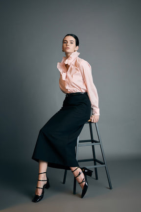 ENGLISH FACTORY - High Waisted A Line Midi Skirt - SKIRTS available at Objectrare