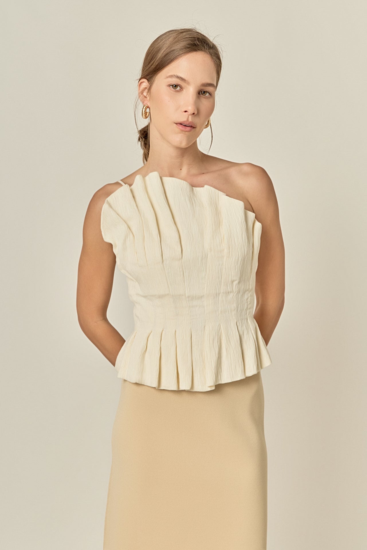 ENGLISH FACTORY - Shell Ruffled Tube Top - TOPS available at Objectrare