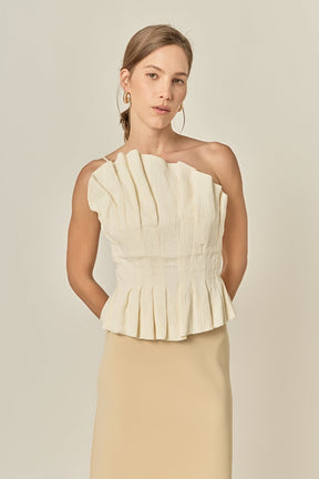 ENGLISH FACTORY - Shell Ruffled Tube Top - TOPS available at Objectrare