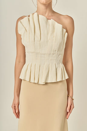 ENGLISH FACTORY - Shell Ruffled Tube Top - TOPS available at Objectrare