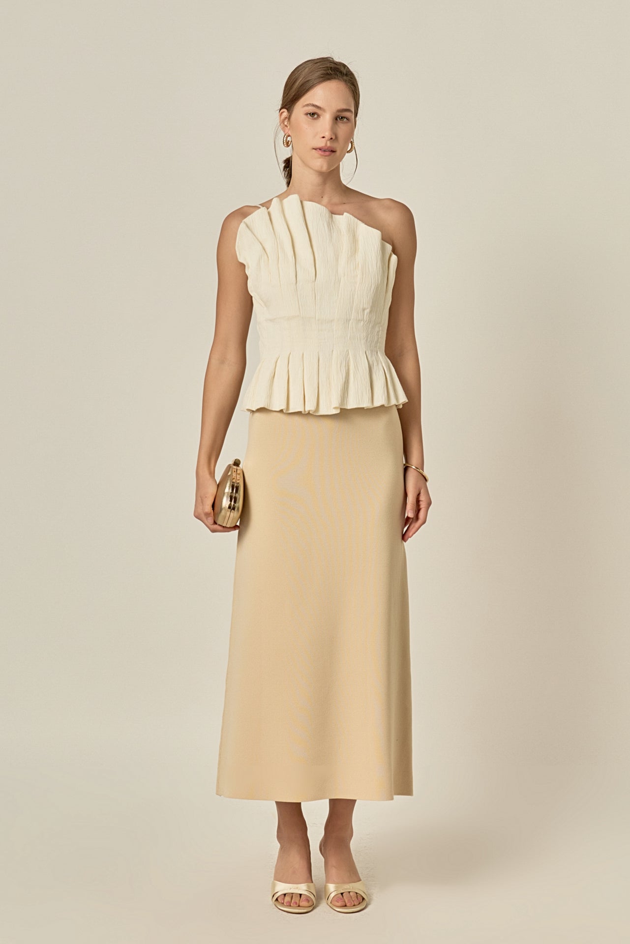 ENGLISH FACTORY - Shell Ruffled Tube Top - TOPS available at Objectrare