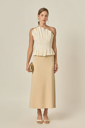 ENGLISH FACTORY - Shell Ruffled Tube Top - TOPS available at Objectrare