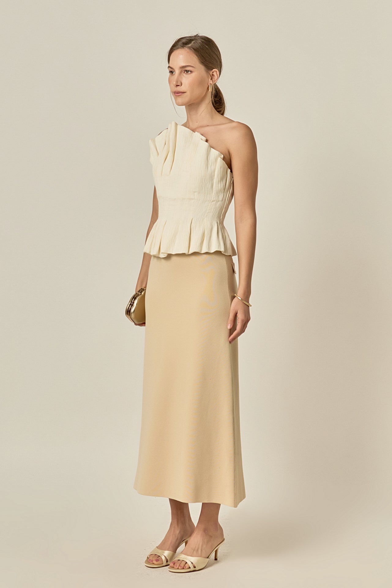 ENGLISH FACTORY - Shell Ruffled Tube Top - TOPS available at Objectrare
