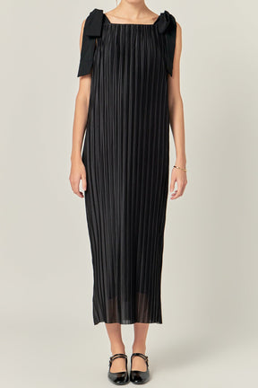 ENGLISH FACTORY - English Factory - Bow Detailed Pleated Maxi Dress - DRESSES available at Objectrare