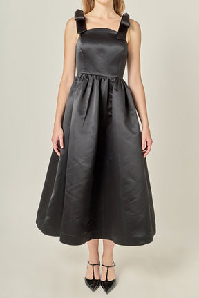 ENGLISH FACTORY - Bow Pointed Midi Dress - DRESSES available at Objectrare