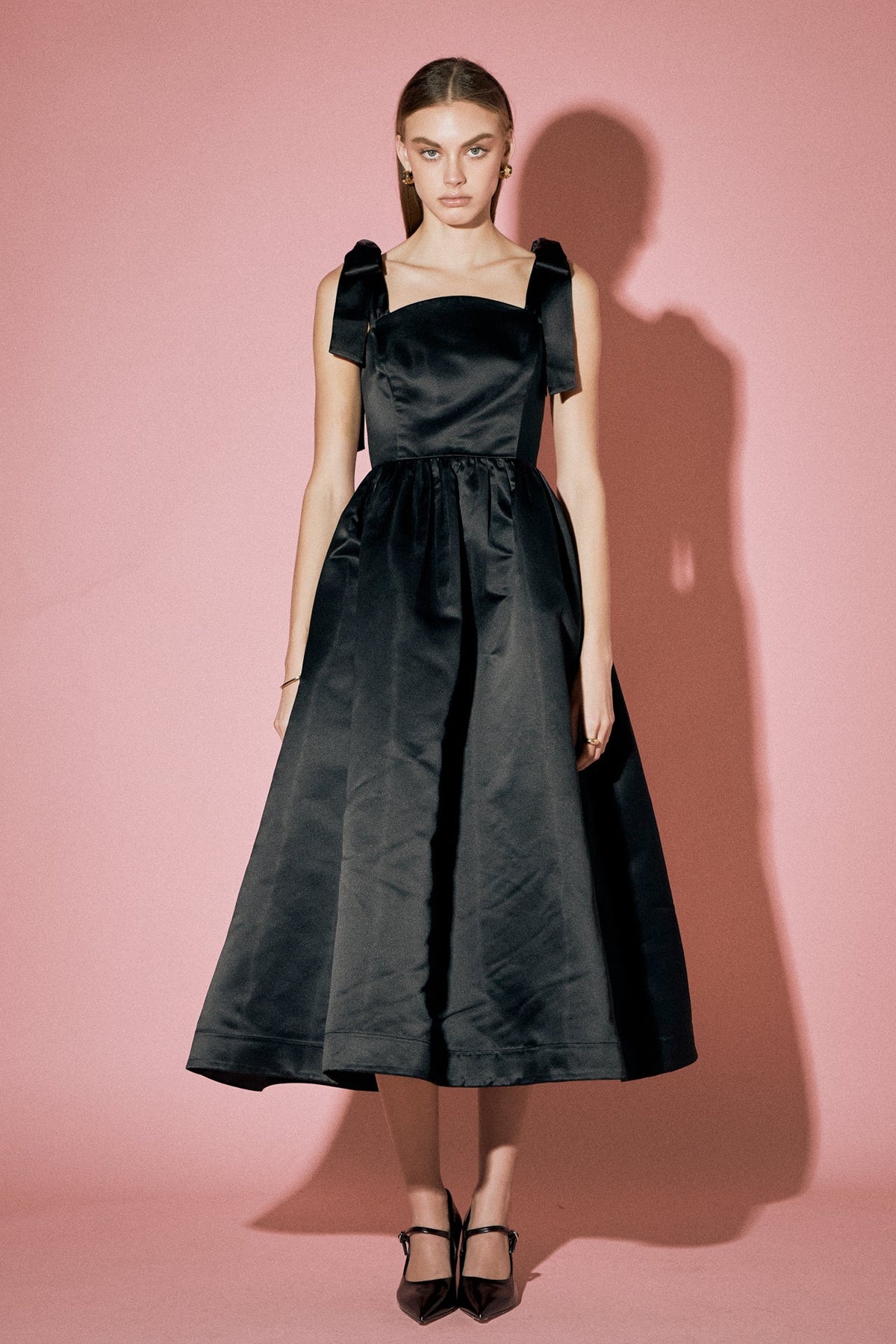 ENGLISH FACTORY - Bow Pointed Midi Dress - DRESSES available at Objectrare