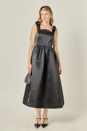 ENGLISH FACTORY - Bow Pointed Midi Dress - DRESSES available at Objectrare