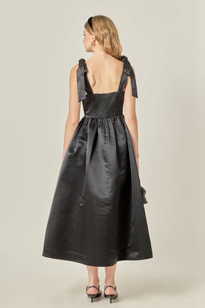 ENGLISH FACTORY - Bow Pointed Midi Dress - DRESSES available at Objectrare