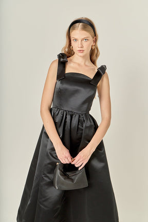 ENGLISH FACTORY - Bow Pointed Midi Dress - DRESSES available at Objectrare