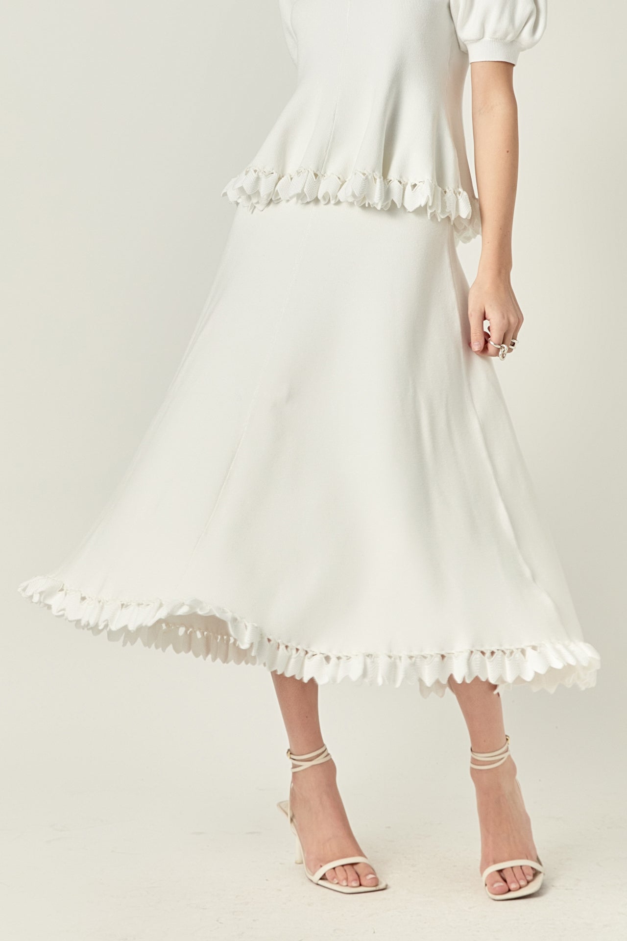 ENGLISH FACTORY - Lucia Peplum Midi Knit Skirt - SKIRTS available at Objectrare