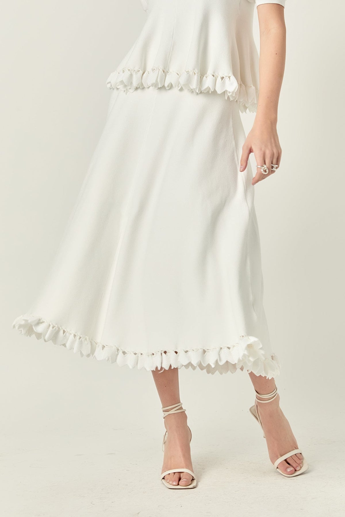 ENGLISH FACTORY - Lucia Peplum Midi Knit Skirt - SKIRTS available at Objectrare