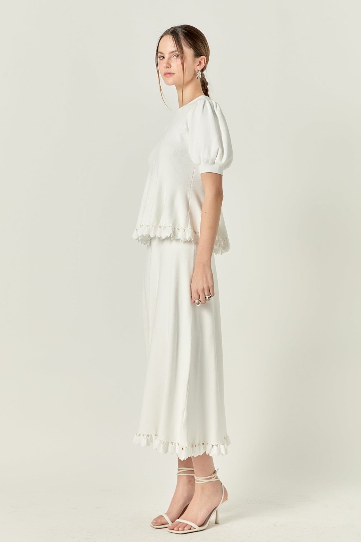 ENGLISH FACTORY - Lucia Peplum Midi Knit Skirt - SKIRTS available at Objectrare