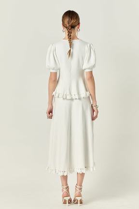 ENGLISH FACTORY - Lucia Peplum Midi Knit Skirt - SKIRTS available at Objectrare