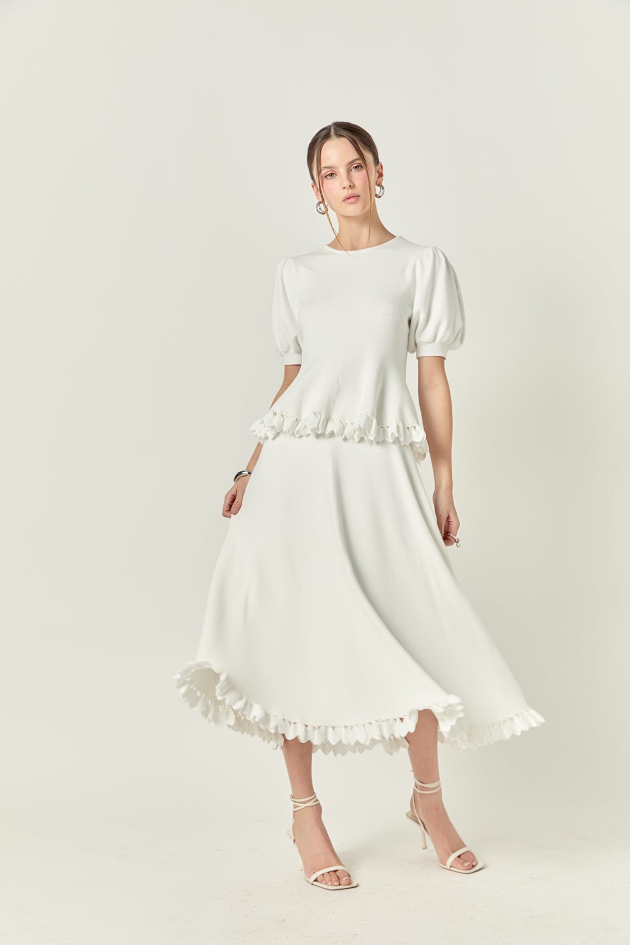 ENGLISH FACTORY - Lucia Peplum Midi Knit Skirt - SKIRTS available at Objectrare