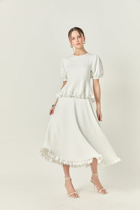 ENGLISH FACTORY - Lucia Peplum Midi Knit Skirt - SKIRTS available at Objectrare