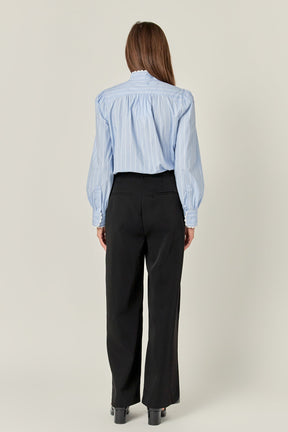 ENGLISH FACTORY - English Factory - Scallop Trimmed Stripe Shirt Blouse - TOPS available at Objectrare