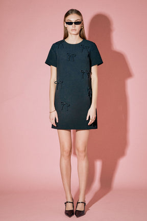 ENGLISH FACTORY - Bow Detailed Mini Dress - DRESSES available at Objectrare