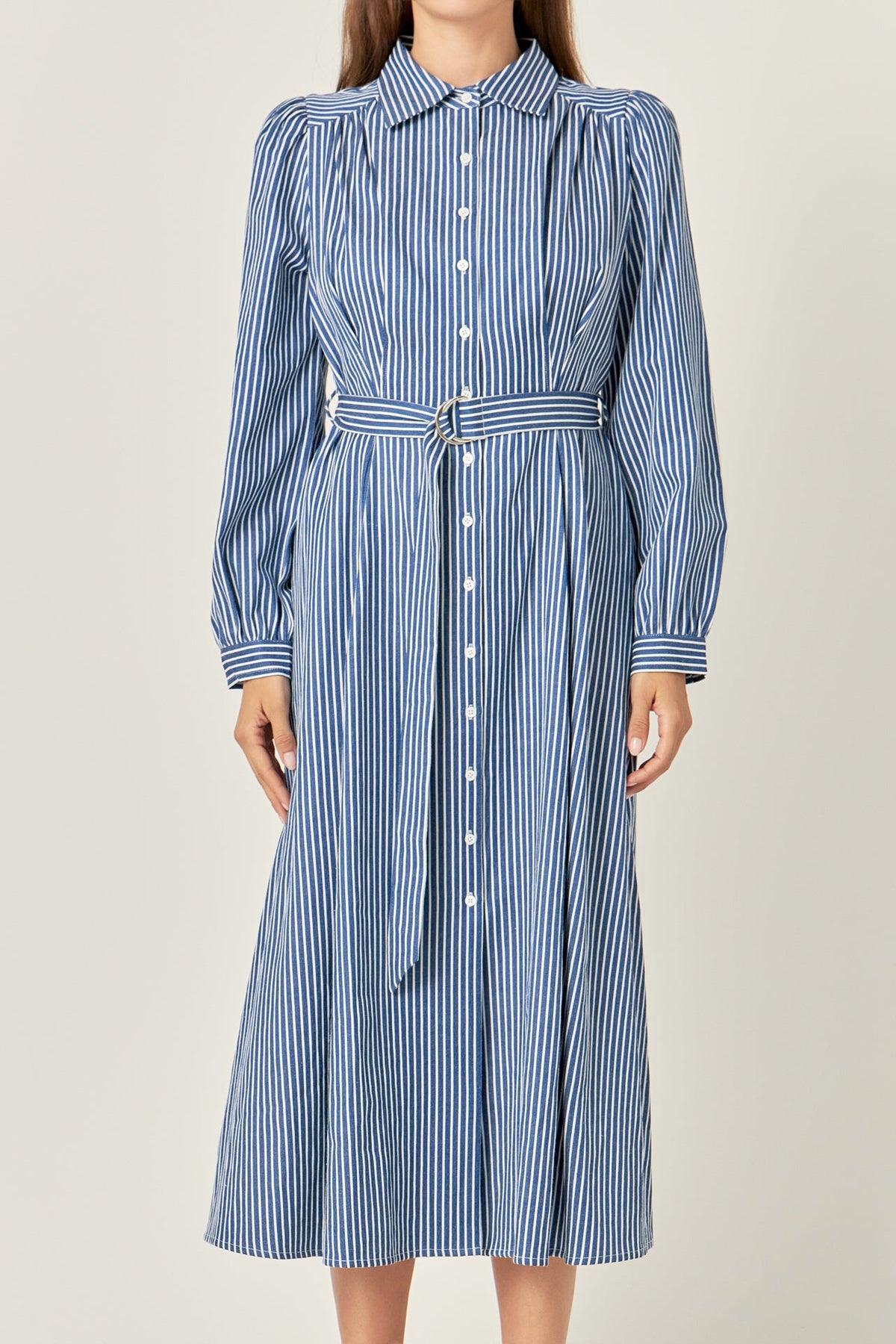 ENGLISH FACTORY - English Factory - Striped Shirt Midi Dress - DRESSES available at Objectrare