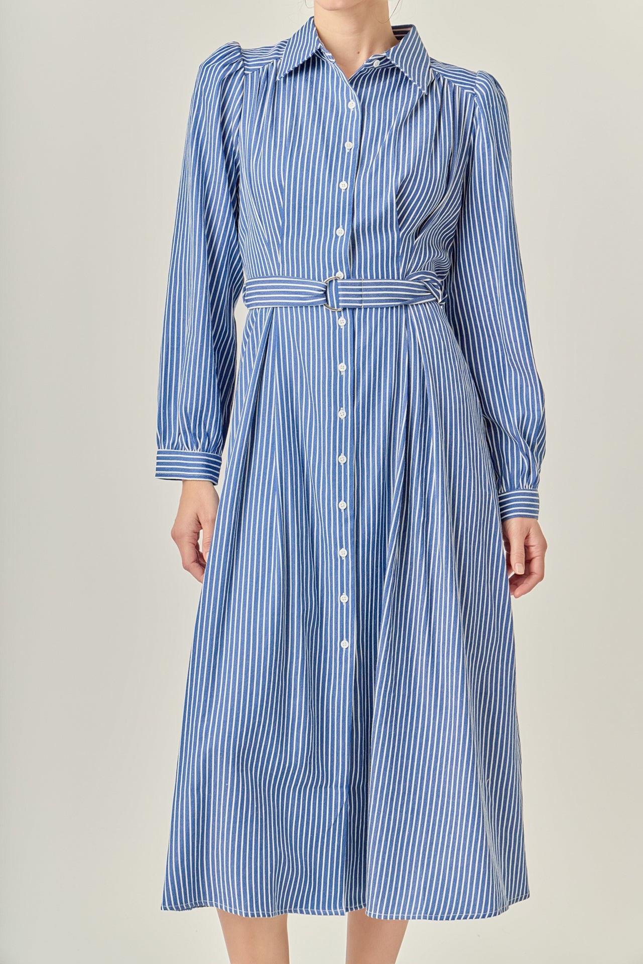 ENGLISH FACTORY - Striped Shirt Midi Dress - DRESSES available at Objectrare