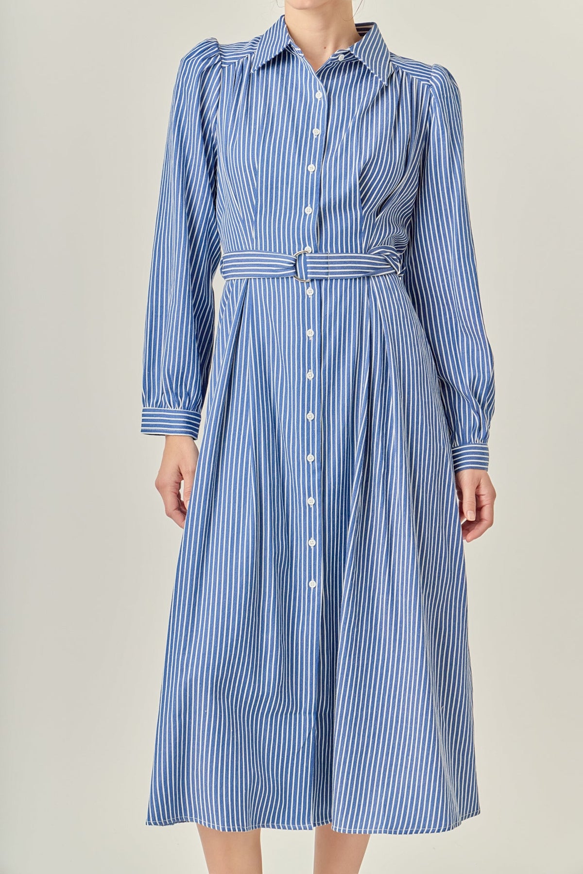 ENGLISH FACTORY - Striped Shirt Midi Dress - DRESSES available at Objectrare