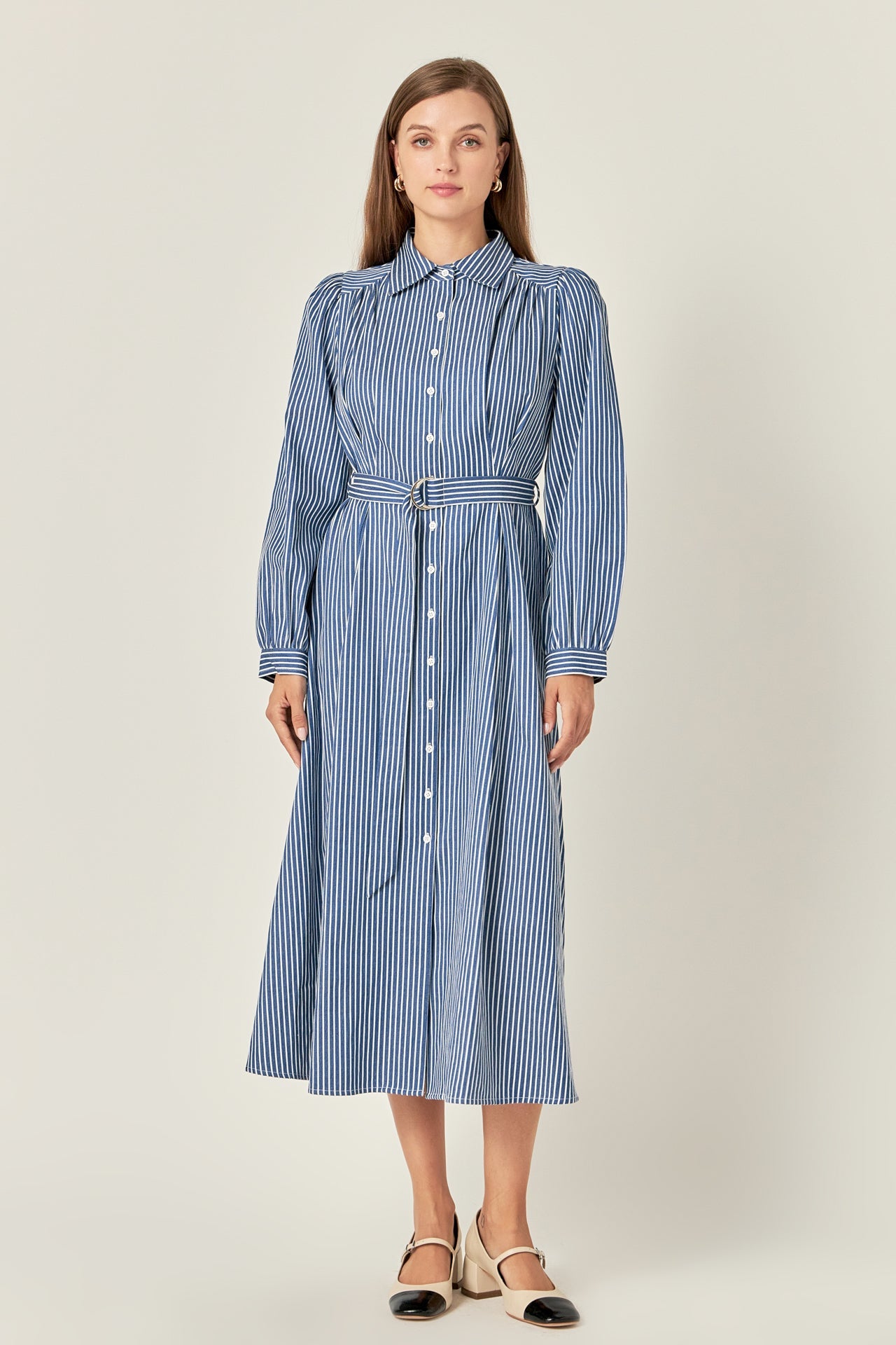 ENGLISH FACTORY - Striped Shirt Midi Dress - DRESSES available at Objectrare