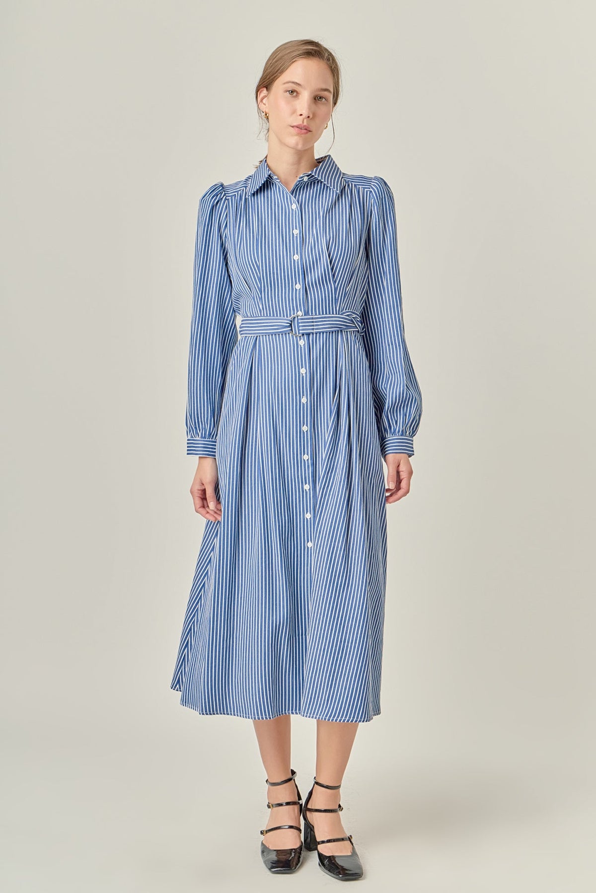 ENGLISH FACTORY - Striped Shirt Midi Dress - DRESSES available at Objectrare