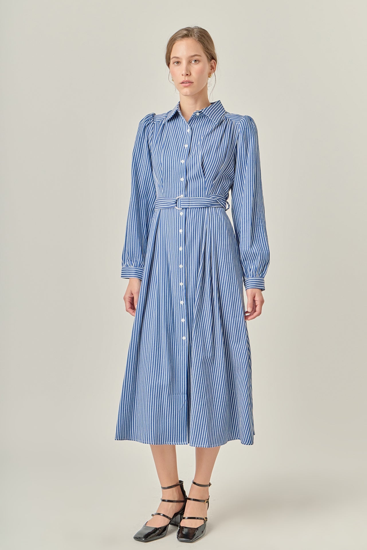 ENGLISH FACTORY - Striped Shirt Midi Dress - DRESSES available at Objectrare