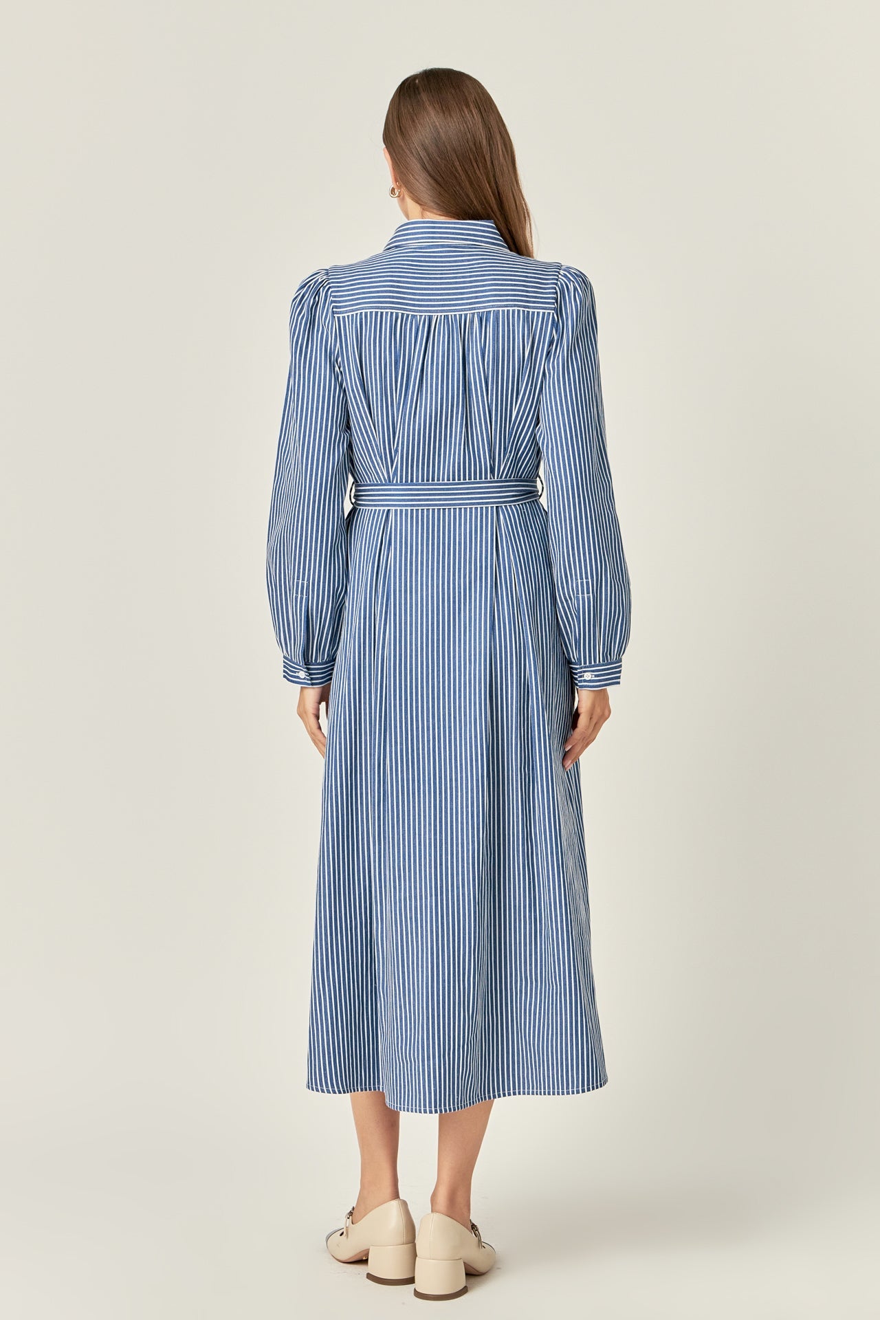 ENGLISH FACTORY - Striped Shirt Midi Dress - DRESSES available at Objectrare