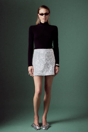 ENGLISH FACTORY - Sequin Mini A-Line Skirt - SKIRTS available at Objectrare