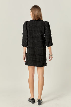 ENGLISH FACTORY - Smocked Fabric Puff Sleeve Mini Dress - DRESSES available at Objectrare