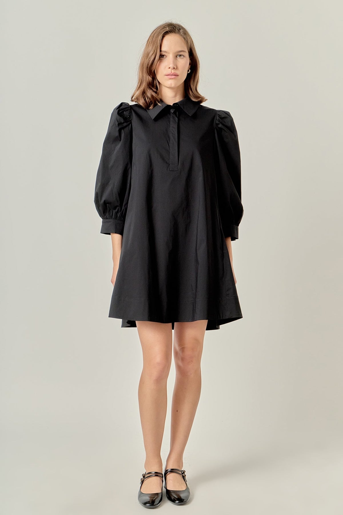 ENGLISH FACTORY - Puff Sleeve Shirt Mini Dress - DRESSES available at Objectrare