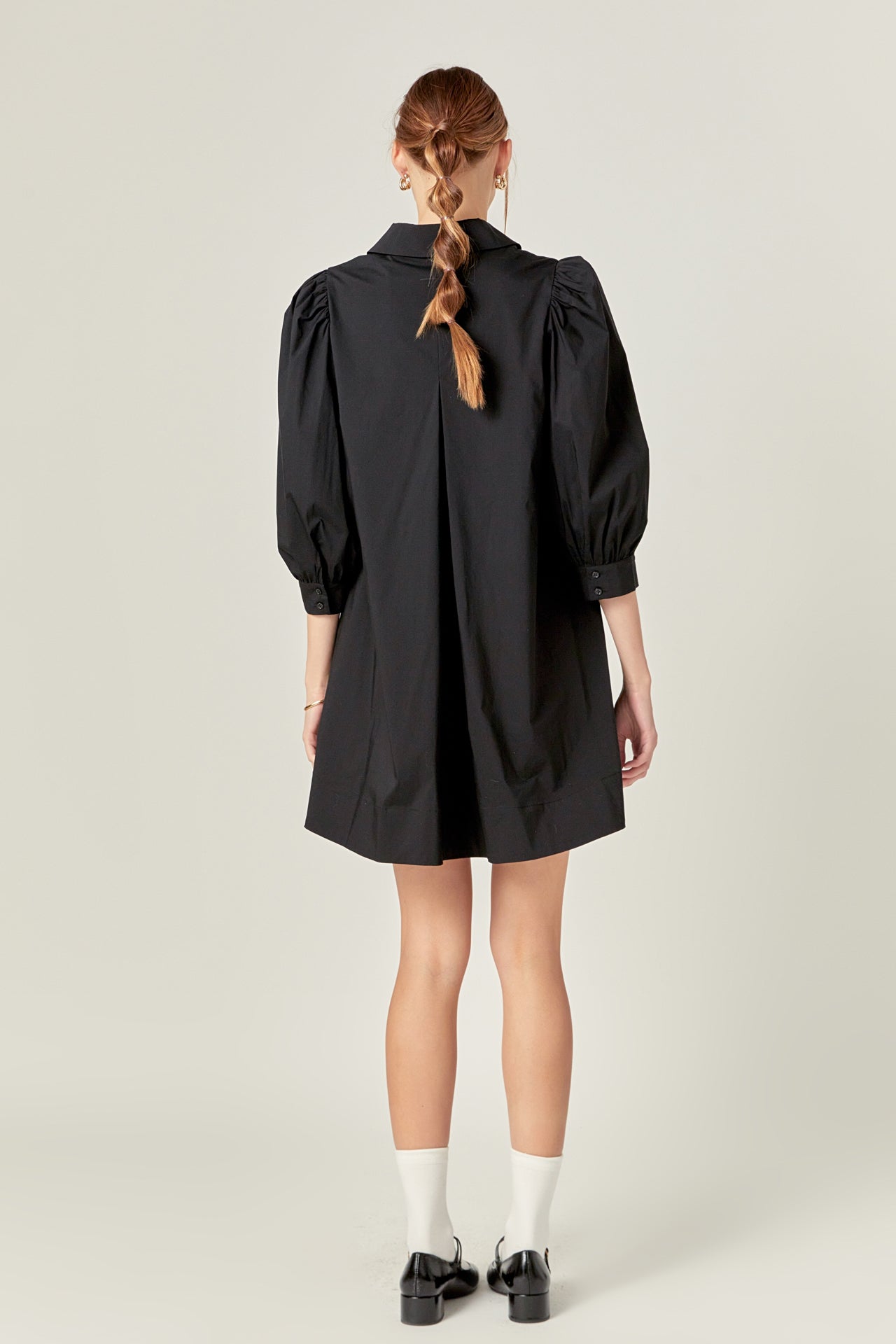 ENGLISH FACTORY - Puff Sleeve Shirt Mini Dress - DRESSES available at Objectrare