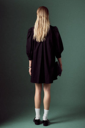 ENGLISH FACTORY - English Factory - Puff Sleeve Shirt Mini Dress - DRESSES available at Objectrare