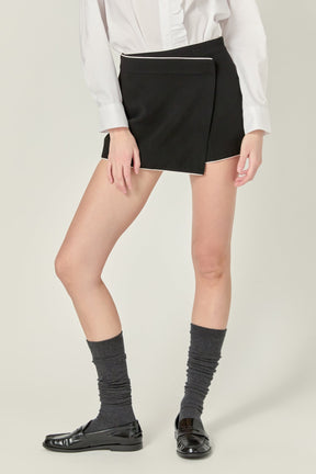 ENGLISH FACTORY - Contrast Pointed Skort - SKORTS available at Objectrare