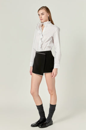 ENGLISH FACTORY - English Factory - Contrast Pointed Skort - SKORTS available at Objectrare