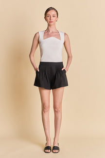 ENGLISH FACTORY - The Celine Pintuck Shorts - SHORTS available at Objectrare