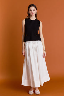 ENGLISH FACTORY - Flared Midi Skirt - SKIRTS available at Objectrare