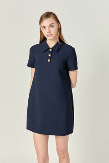 ENGLISH FACTORY - English Factory - Luna Polo Shirt Mini Dress - DRESSES available at Objectrare