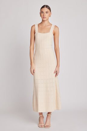 ENGLISH FACTORY - Scallop Knited Sleeveless Midi Dress - DRESSES available at Objectrare
