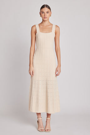 ENGLISH FACTORY - Scallop Knited Sleeveless Midi Dress - DRESSES available at Objectrare