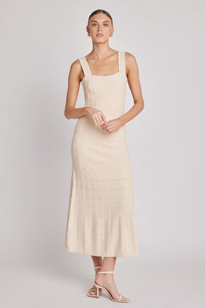 ENGLISH FACTORY - Scallop Knited Sleeveless Midi Dress - DRESSES available at Objectrare
