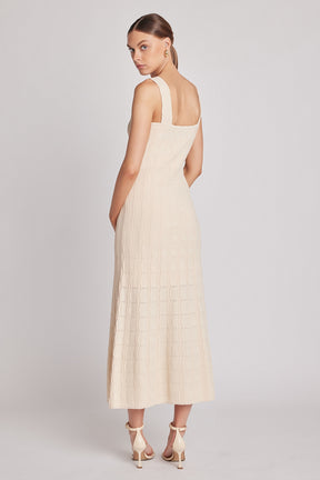 ENGLISH FACTORY - Scallop Knited Sleeveless Midi Dress - DRESSES available at Objectrare